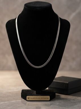 New 20” Polished Stainless Steel Snake Chain Necklace – Sleek & Modern ✨